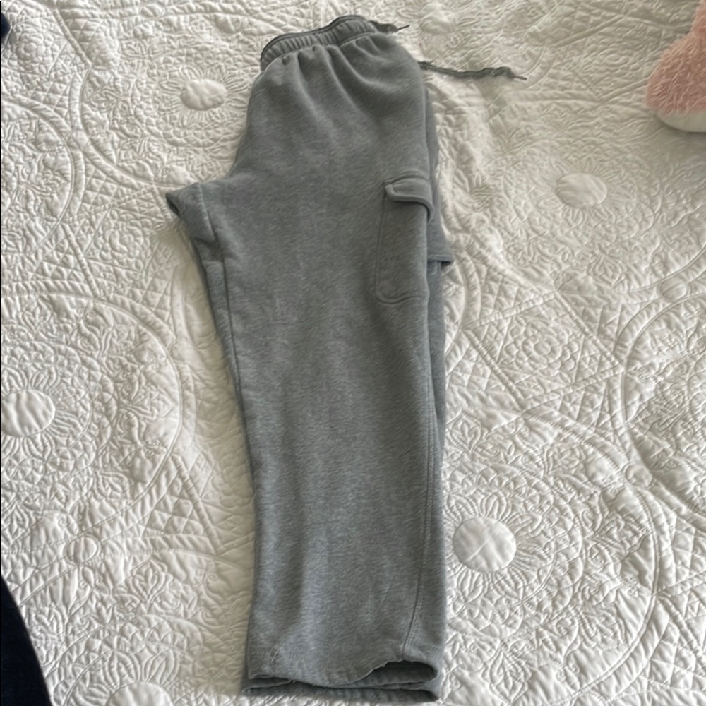 Pony Gray Sweatpants with Elastic Cuffs and Tapered Fit